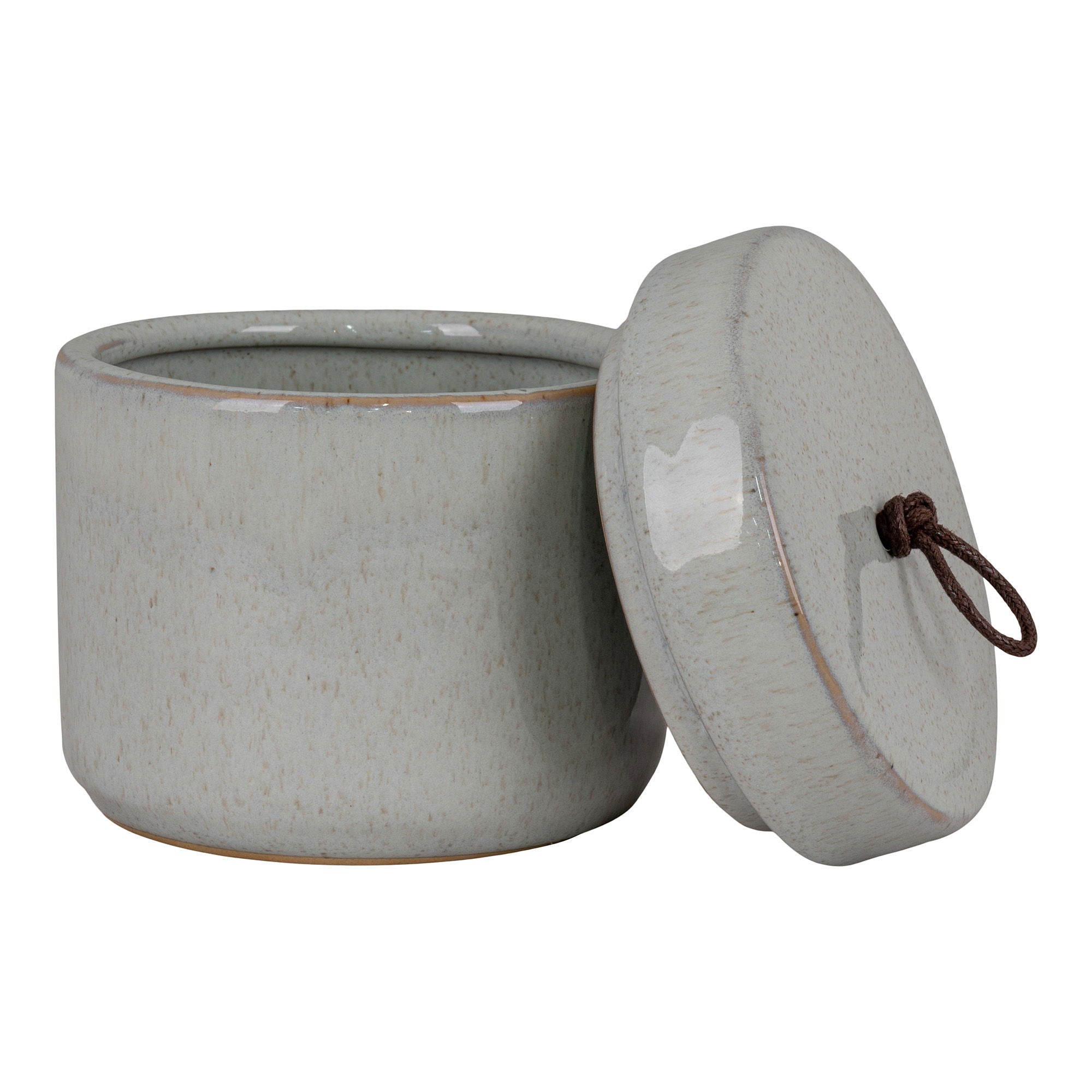 Jar „Nordic Clay“ – Aufbewahrungsdose mit Deckel, Steinzeug, grau, Ø10,5×10 cm
